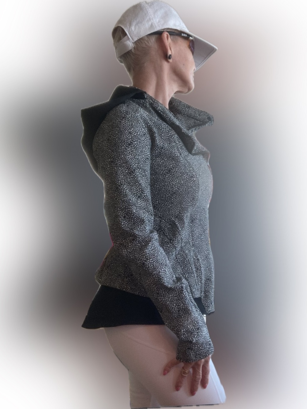 lululemon Nice Asana Jacket Floral Black & White